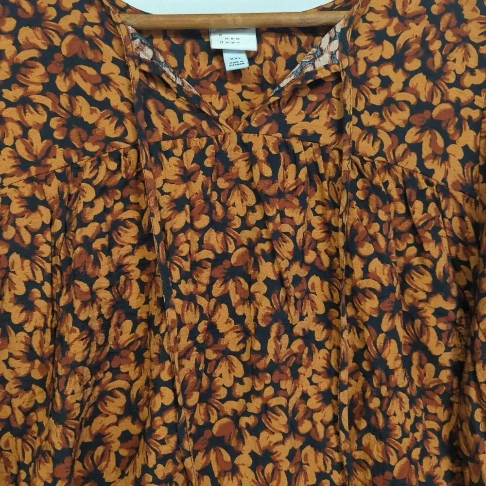 Knox Rose A New Day Blouse XXL Lot Of 2 Tops Burnt Orange - Picture 15 of 16